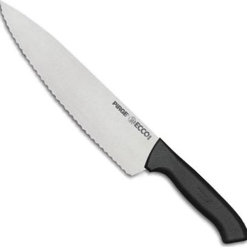 Pirge 38261 21 cm Siyah Ecco Dişli Şef Bıçağı