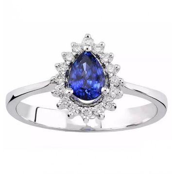 Pırlantalı Safir Yüzük