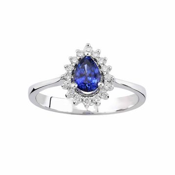 Pırlantalı Safir Yüzük