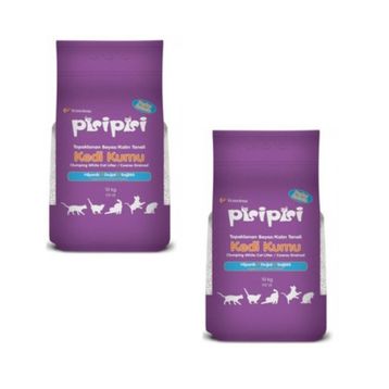 Pisipisi Bentonit Topaklanan Beyaz Kalın Taneli 2x10 kg Kedi Kumu