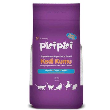 Pisipisi İnce Taneli Pudra Kokulu 1x10 kg Kedi Kumu