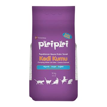 Pisipisi Topaklanan Beyaz İnce Taneli 4x10 kg Kedi Kumu