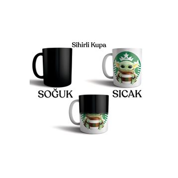 Pixxa Baby Yoda Grogu Starbucks Mandalorian Sihirli Kupa Bardak