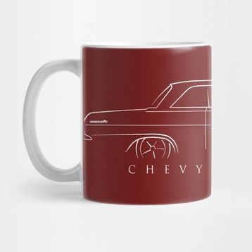 Pixxa Chevy 2 Nova Profile Stencil White Kupa Bardak