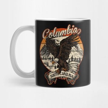 Pixxa Columbia South Carolina Bald Eagle Retro Vintage Aesthetic Kupa Bardak