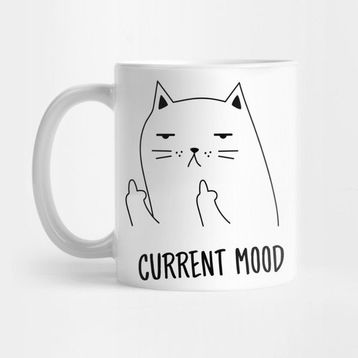 Pixxa Current Mood Cat Middle Finger Kupa Bardak