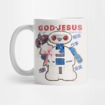 Pixxa God Jesus Robot Kupa Bardak