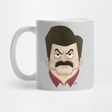 Pixxa I Regret Nothing Ron Swanson Mustache Kupa Bardak