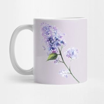 Pixxa Lilac Flower Twig Kupa Bardak
