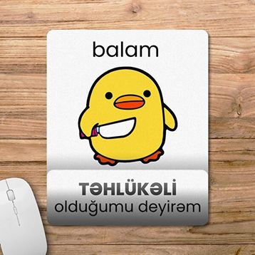 Pixxa Model - 1 Balam Təhlükəli Olduğumu Deyirəm - Azərbaycan - Krujka Bilek Destekli Mouse Pad