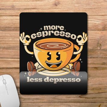 Pixxa Model - 1 Daha Çok Espresso Daha Az Depresyon - Kahve Bilek Destekli Mouse Pad