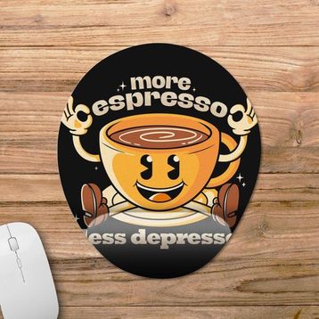 Pixxa Model - 1 Daha Çok Espresso Daha Az Depresyon - Kahve Bilek Destekli Mouse Pad