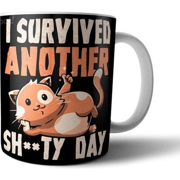 Pixxa Model 1 I Survived Another Day Kedi Kupa Bardak