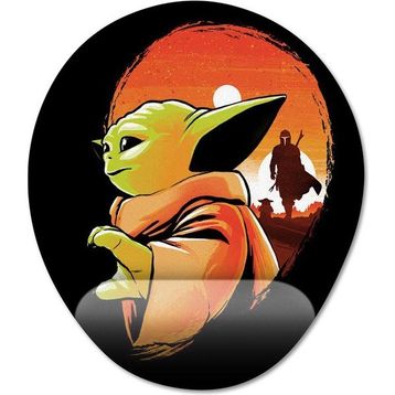 Pixxa Model 1 Oval the Mandalorian Baby Yoda Grogu Star Wars Bilek Destekli Mouse Pad