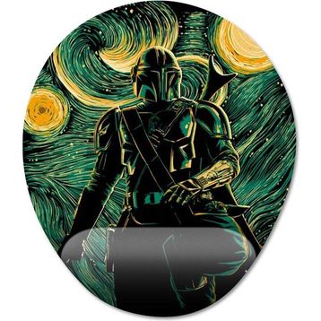 Pixxa Model 1 Oval the Mandalorian Yıldızlı Gece Starry Night Star Wars Bilek Destekli Mouse Pad