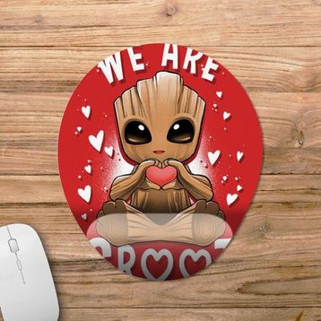 Pixxa Model 1 Oval We Are Groot Guardians of the Galaxy Sevgili Bilek Destekli Mouse Pad