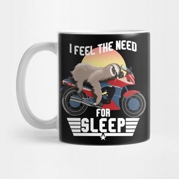 Pixxa Sleeping Biker Sloth Kupa Bardak