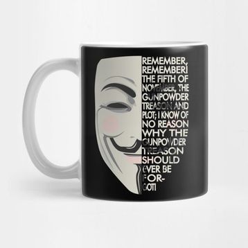 Pixxa V For Vendetta Typography Kupa Bardak