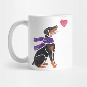 Pixxa Watercolour Doberman Kupa Bardak