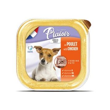 Plaisir 12x150 gr Pate Tavuk Etli Konserve Yetişkin Yaş Köpek Maması