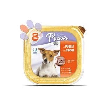 Plaisir 8x150 gr Pate Tavuk Etli Konserve Yetişkin Yaş Köpek Maması