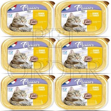 Plaisir Hindi Etli Pate Yetişkin Kedi 6x100 gr Yaş Mama