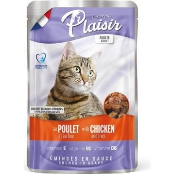 Plaisir Pouch Tavuk Etli ve Ciğerli 12x100 gr Kedi Maması