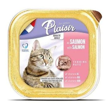 Plaisir Somon Balıklı Pate Kısırlaştırılmış ve Yetişkin 100 gr Kedi Yaş Maması