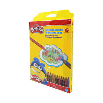 Play Doh 12'li Oluklu Jumbo Kuru Boya