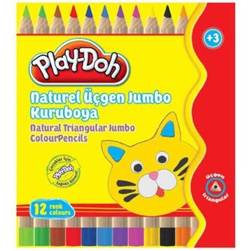 Play-Doh PLAY-KU009 12 Renk Naturel Jumbo Mini Kuru Boya
