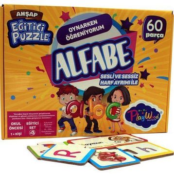 Play Wood Alfabe Eğitici Ahşap Puzzle
