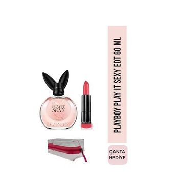 Playboy Play It Sexy EDT 60 ML Kadın Parfüm+Max Factor Matte Lipstick 15 Flame