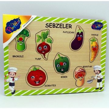 Playwood 303 Sebzeler Tutmalı Ahşap Puzzle
