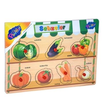 Playwood 303 Sebzeler Tutmalı Ahşap Puzzle