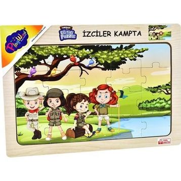 Playwood Ahşap İzciler Kampta Puzzle