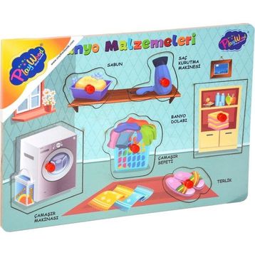Playwood Ahşap Tutmalı Banyo Malzemeleri Puzzle