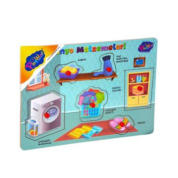Playwood Ahşap Tutmalı Banyo Malzemeleri Puzzle