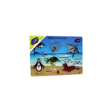 Playwood Ahşap Tutmalı Deniz Canlıları Puzzle