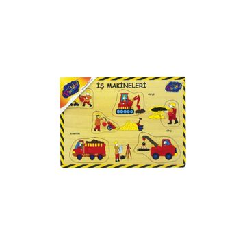 Playwood Ahşap Tutmalı İş Makineleri Puzzle