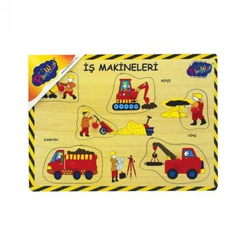 Playwood Ahşap Tutmalı İş Makineleri Puzzle