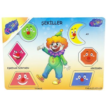 Playwood Ahşap Tutmalı Şekiller Yapboz