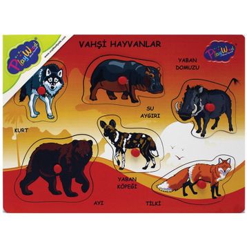 Playwood Ahşap Tutmalı Vahşi Hayvanlar Puzzle