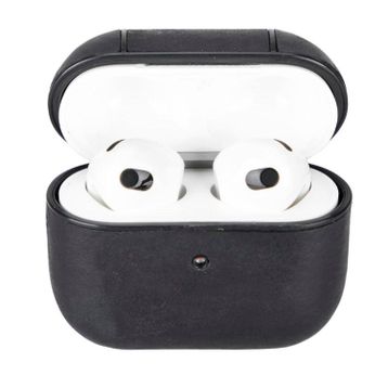 Plm Apple Airpods 3 Nesil Juni AA1 Siyah Uyumlu Deri Kılıf