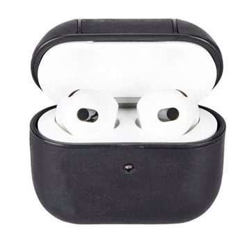 Plm Apple Airpods 3 Nesil Juni AA1 Siyah Uyumlu Deri Kılıf
