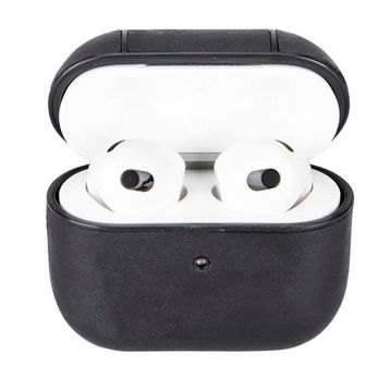 Plm Apple Airpods 3 Nesil Juni AA1 Siyah Uyumlu Deri Kılıf
