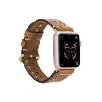 Plm Aqua V18 Taba 42-44-45 mm Apple Watch Uyumlu Deri Kordon