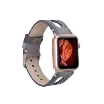Plm BA2-RST9EF Gri 42-44-45 mm Apple Watch Uyumlu Deri Kordon