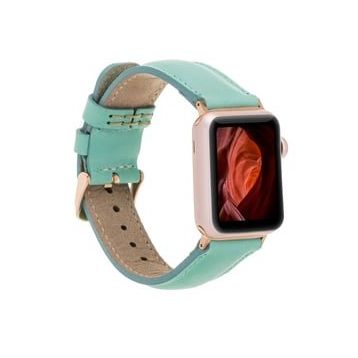 Plm BRN7 Yeşil 42-44-45 mm Apple Watch Uyumlu Deri Kordon
