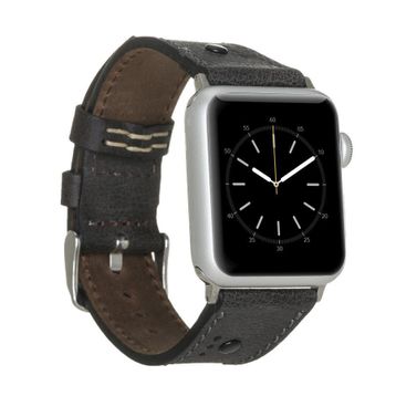 Plm BT Siyah 42-44-45 mm Apple Watch Uyumlu Deri Kordon