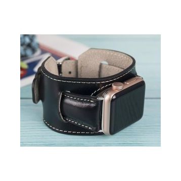 Plm Cuff RST1 Siyah 42-44-45 mm Apple Watch Uyumlu Deri Kordon